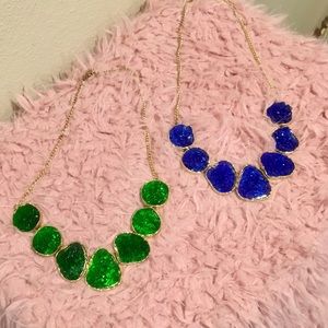 💚💙Green and blue stone necklace bundle!
